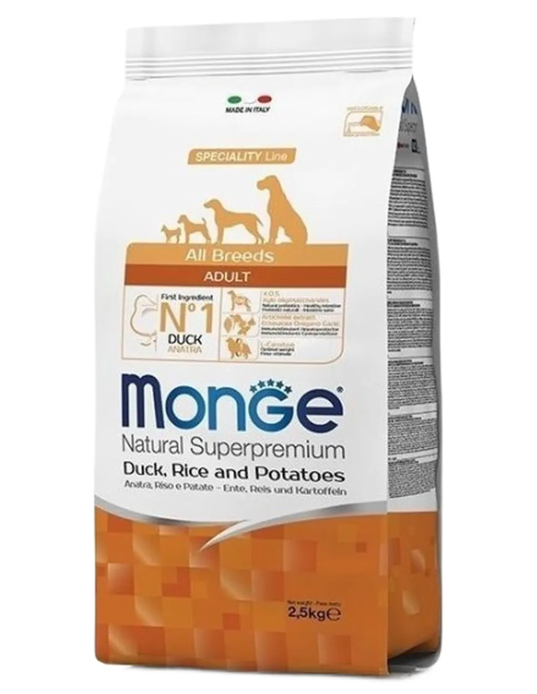 Monge cane all breeds anatra riso e patate 12 kg  