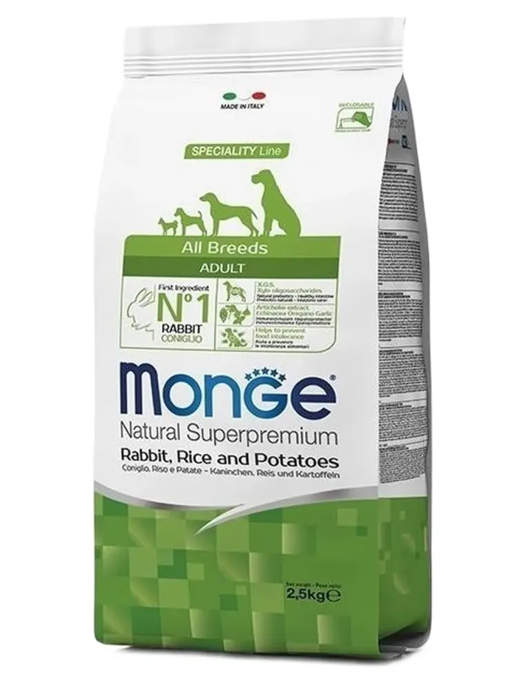 Monge cane adult all breeds coniglio riso e patate 12 kg  