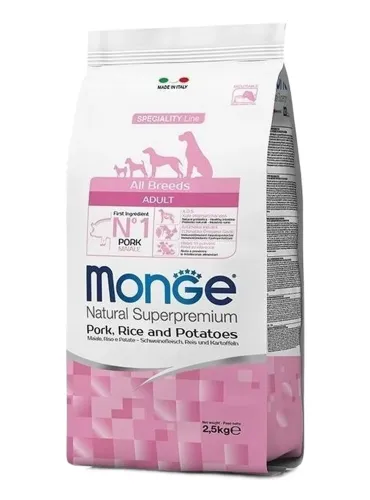 Monge cane adult all breeds maiale riso e patate 2,5 kg