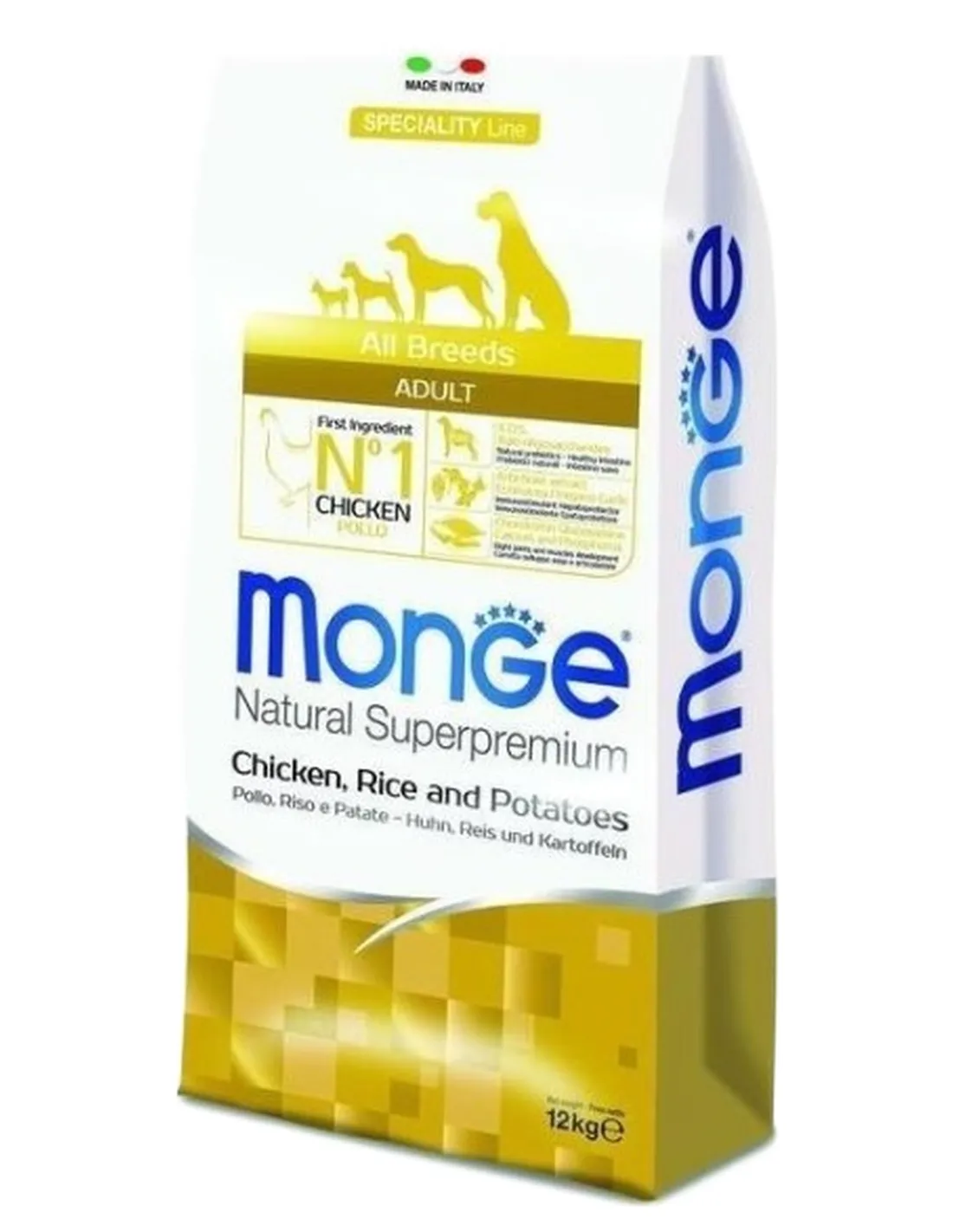 Monge cane adult all breeds pollo riso e patate 12 kg  