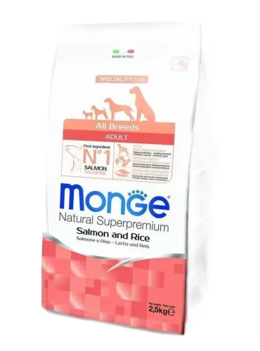 Monge cane adult all breeds salmone e riso 2,5 kg  