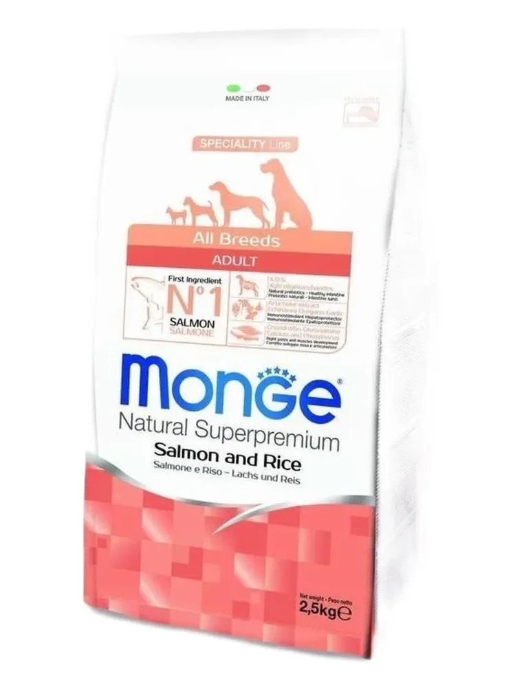 Monge cane adult all breeds salmone e riso 2,5 kg  