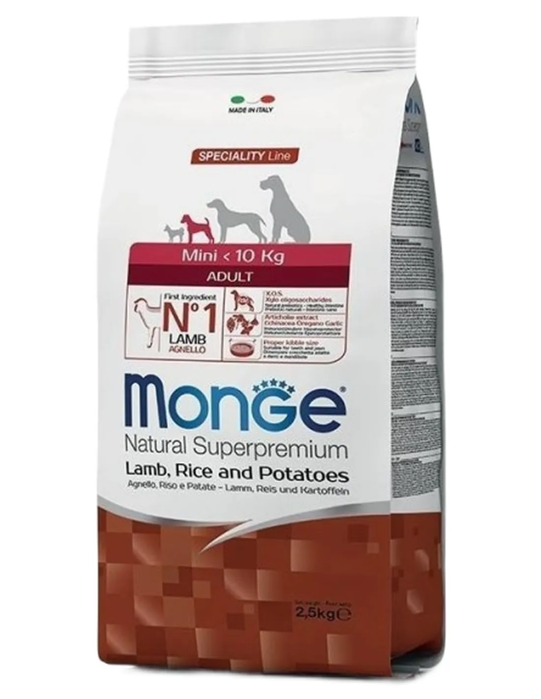 Monge cane mini adult agnello riso e patate 7,5 kg  