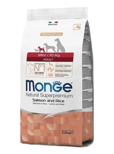 Monge cane adult mini salmone e riso 2,5 kg