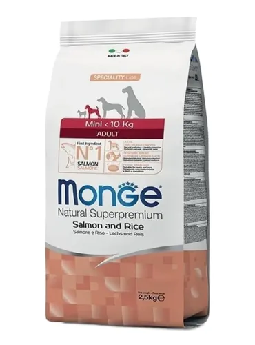 Monge cane adult mini salmone e riso 7,5 kg  