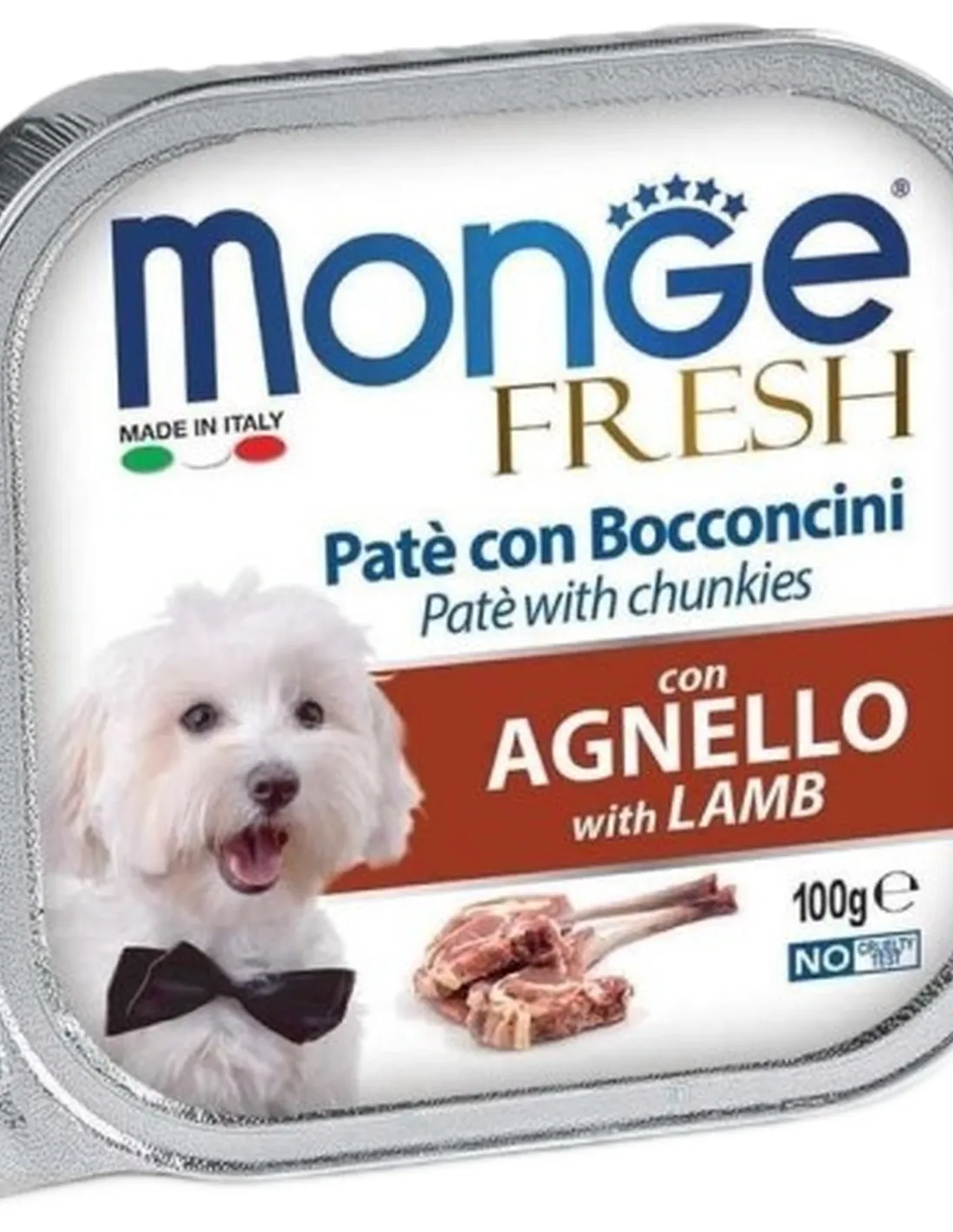 Monge cane fresh pate e bocconcini con agnello 100 gr  