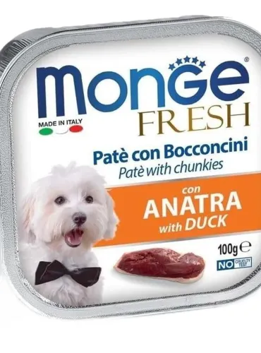 Monge cane fresh pate e bocconcini con anatra 100 gr  