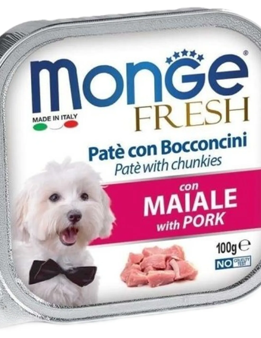Monge cane fresh pate e bocconcini con maiale 100 gr  