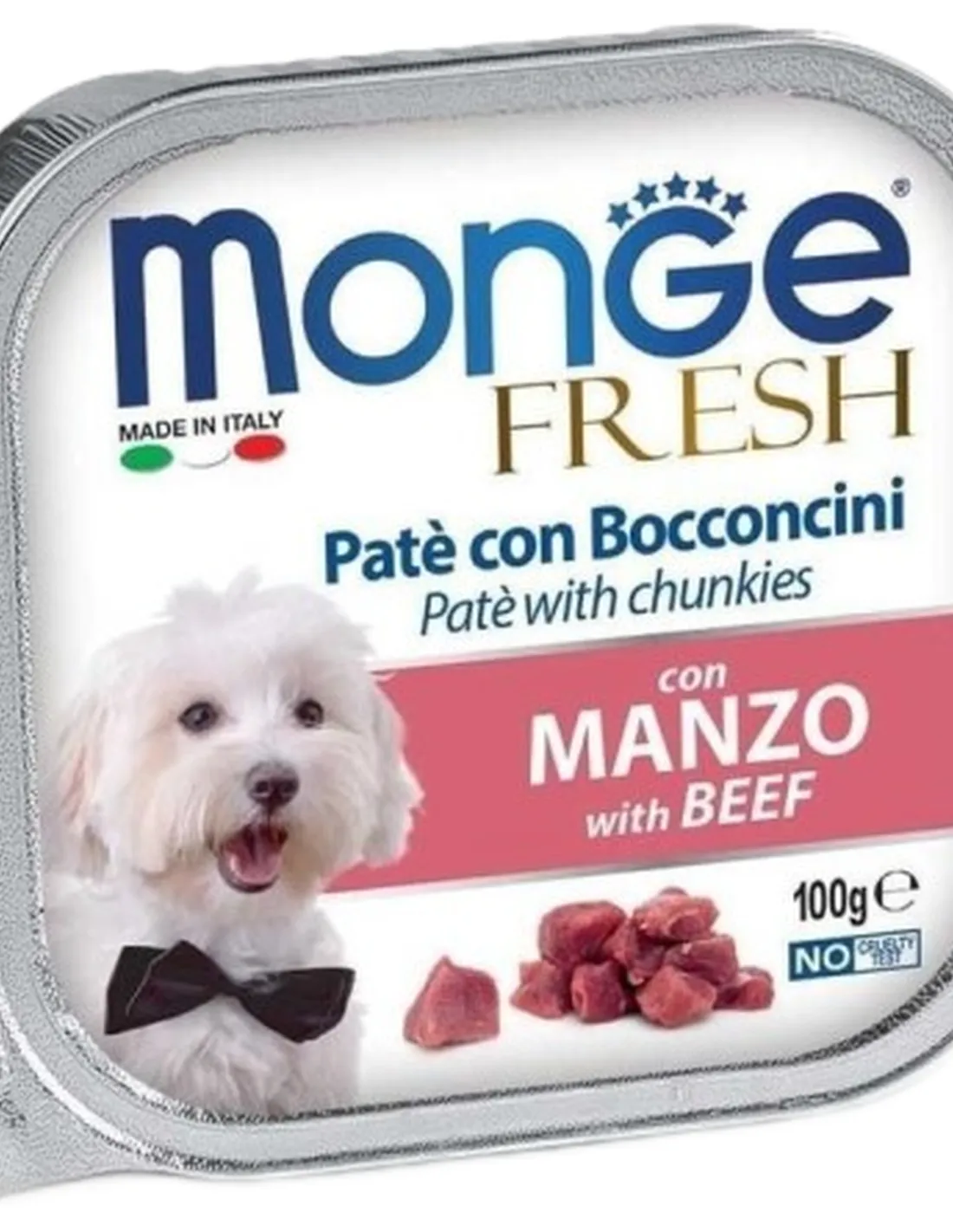Monge cane fresh pate e bocconcini con manzo 100 gr  