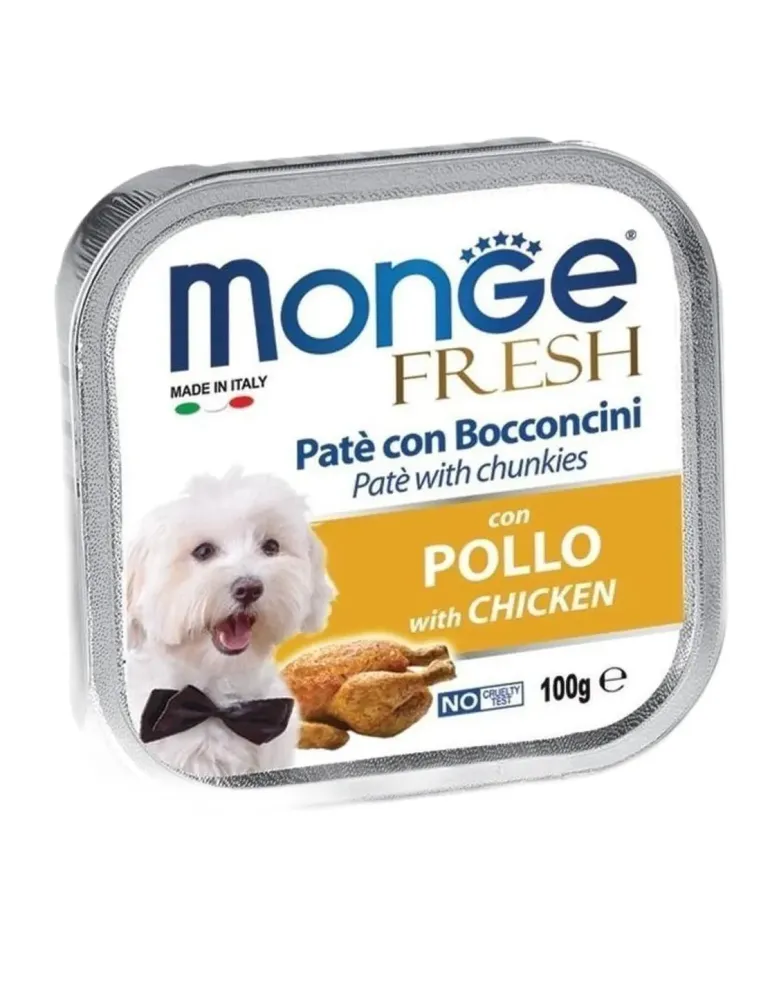 Monge cane fresh pate e bocconcini con pollo 100 gr  
