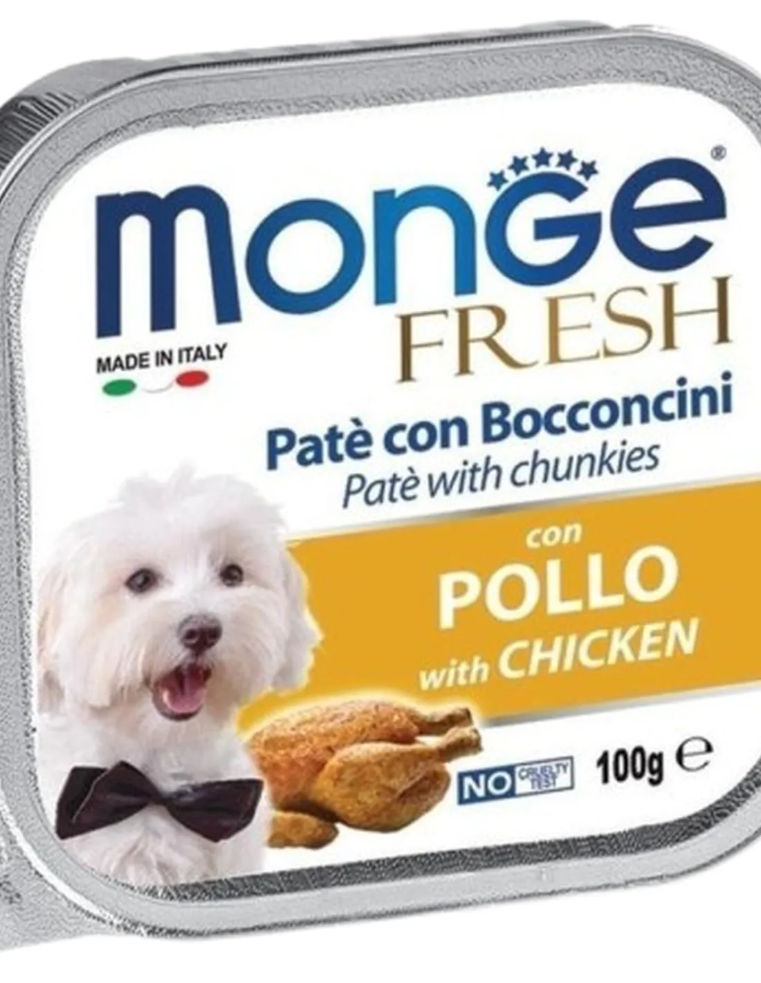 Monge cane fresh pate e bocconcini con pollo 100 gr   Monge cane fresh pate e bocconcini con pollo 100 gr