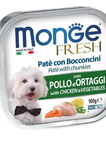 Monge cane fresh pate e bocconcini con pollo e ortaggi 100 gr  