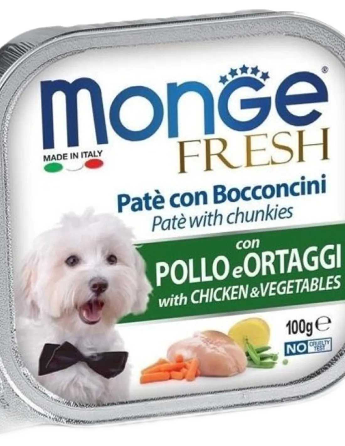 Monge cane fresh pate e bocconcini con pollo e ortaggi 100 gr  