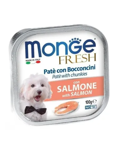 Monge cane fresh pate e bocconcini con salmone 100 gr  