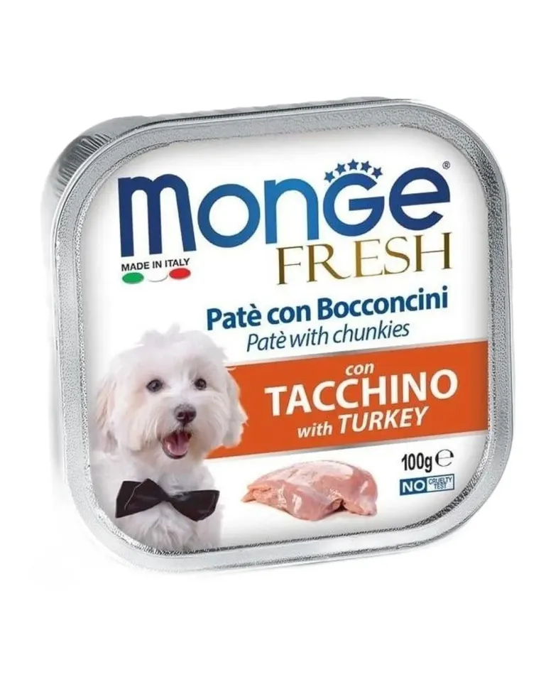 Monge cane fresh pate e bocconcini con tacchino 100 gr  