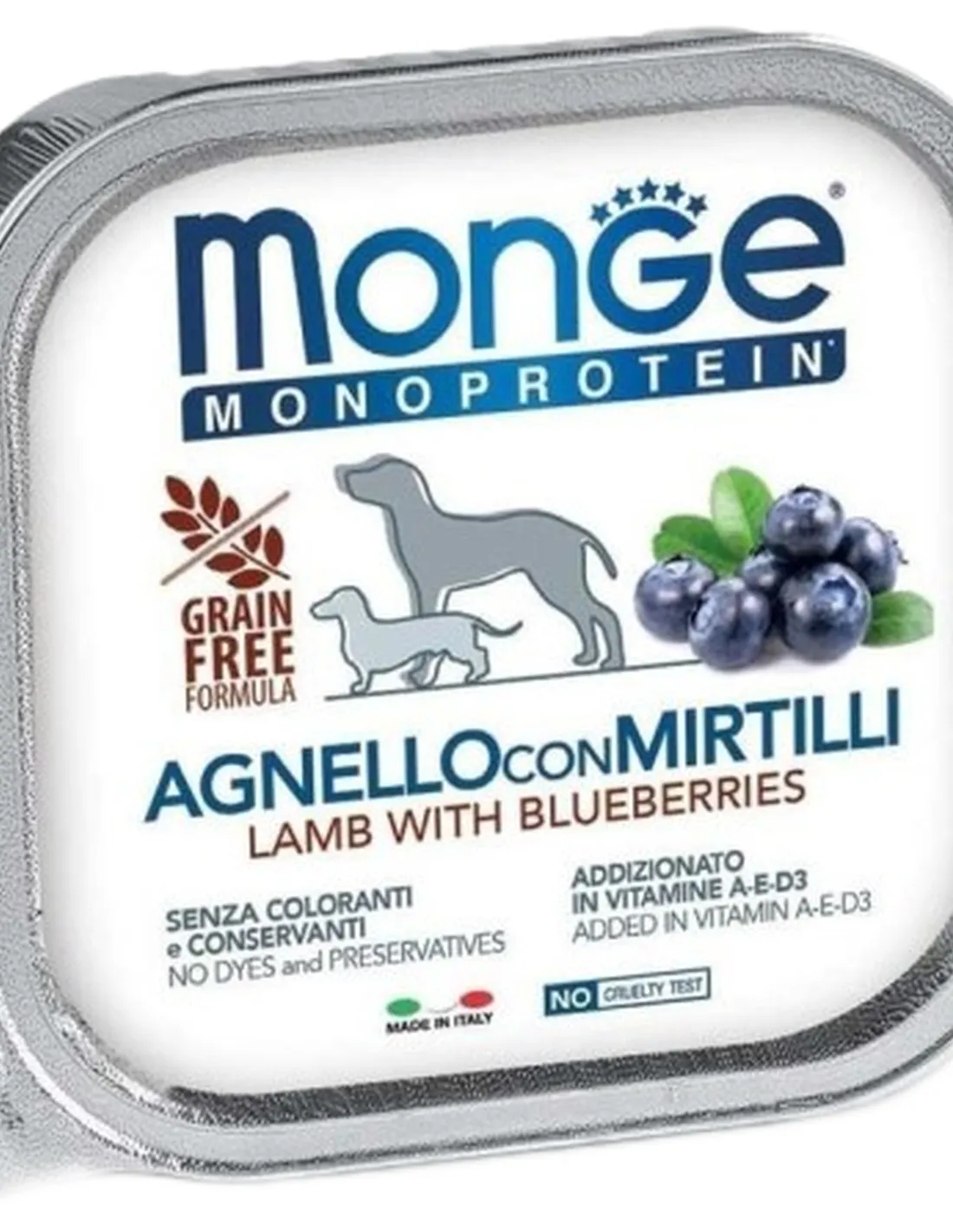 Monge cane monoprotein agnello con miritilli 150 gr   Monge cane monoprotein agnello con miritilli 150 gr