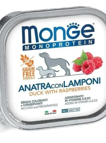 Monge cane monoprotein fruit anatra con lamponi 150 gr  