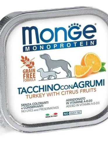 Monge cane monoprotein fruit tacchino con agrumi 150 gr
