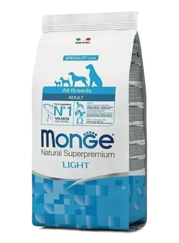 Monge cane light all breeds salmone e riso 12 kg