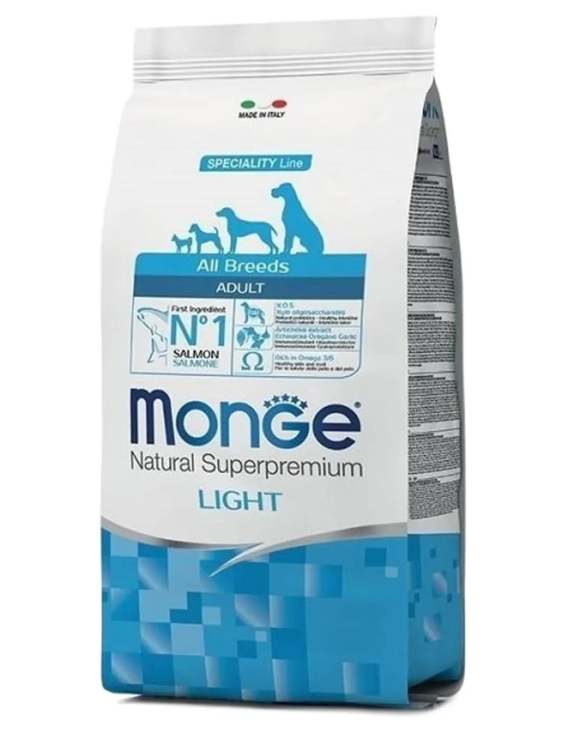 Monge cane light all breeds salmone e riso 12 kg   Monge cane light all breeds salmone e riso 12 kg