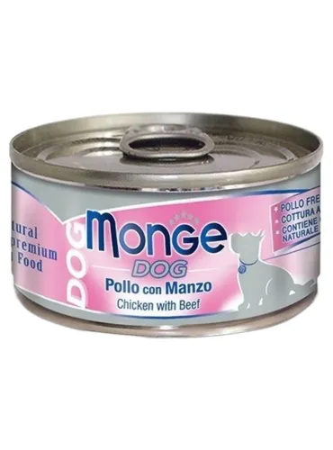 Monge cane natural pollo con manzo 95 gr  