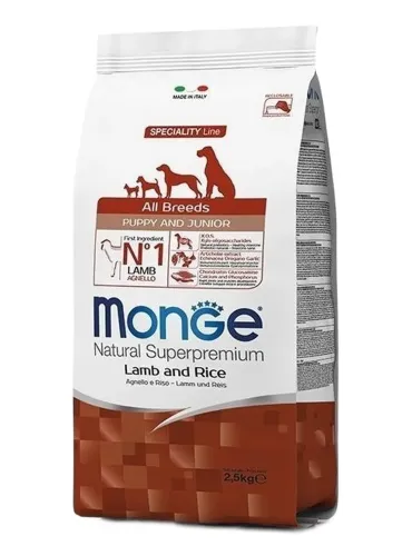 Monge cane puppy e junior all breeds agnello e riso 800 gr  