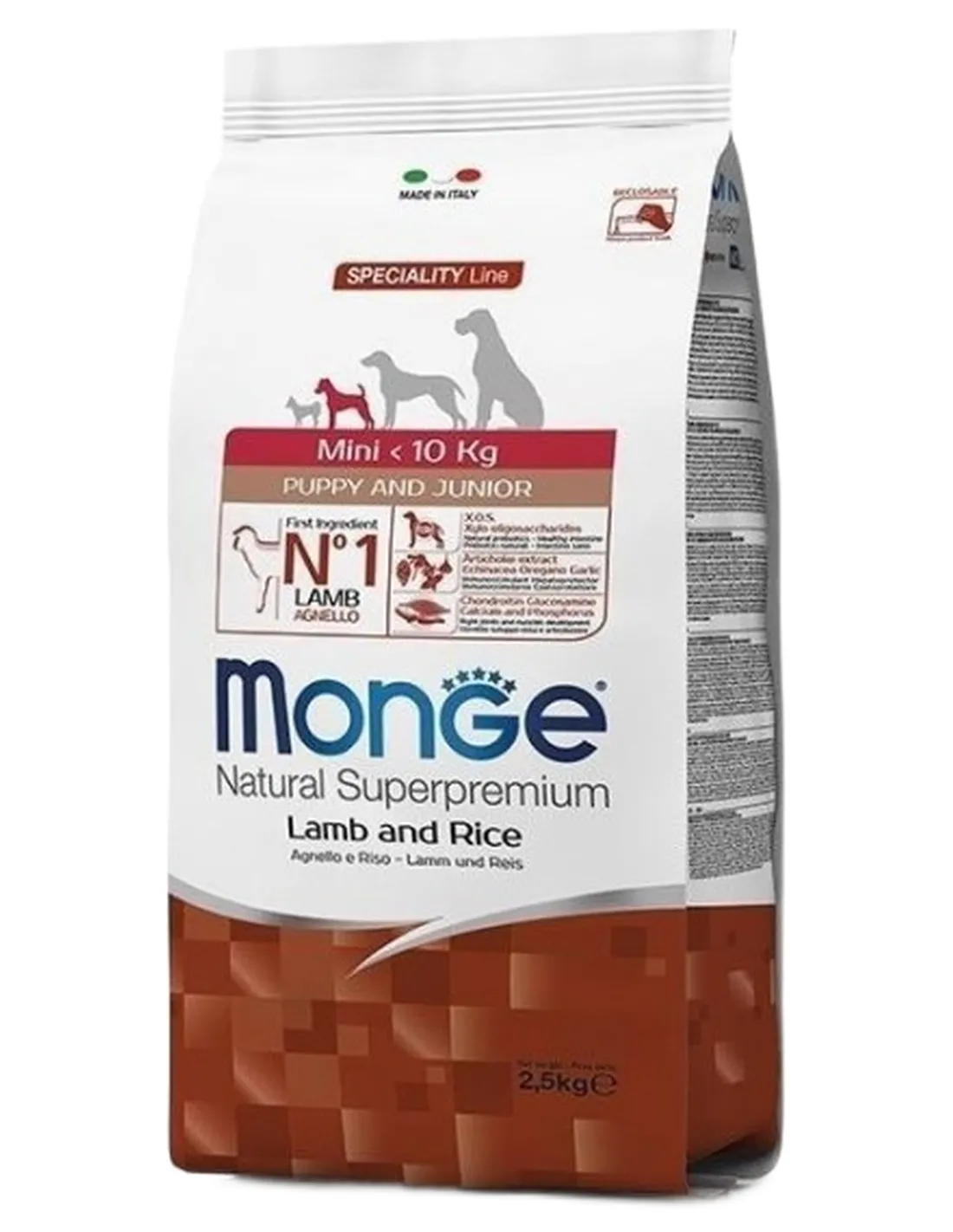 Monge cane mini puppy e junior agnello e riso 2,5 kg  