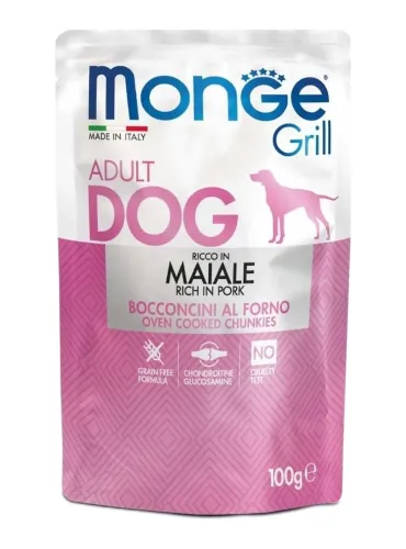 Monge cane grill maiale in busta 100 gr  