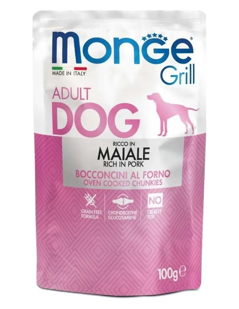 Monge cane grill maiale in busta 100 gr  