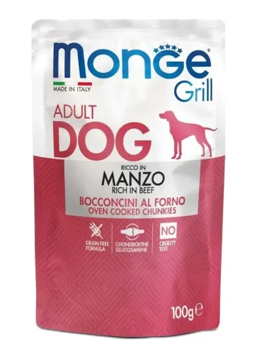 Monge cane grill manzo in busta 100 gr  