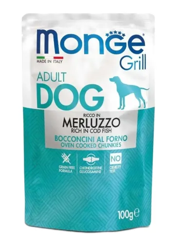 Monge cane grill merluzzo in busta 100 gr  
