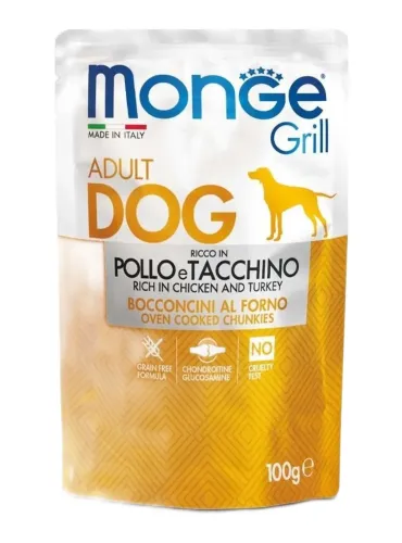Monge cane grill pollo e tacchino in busta 100 gr  