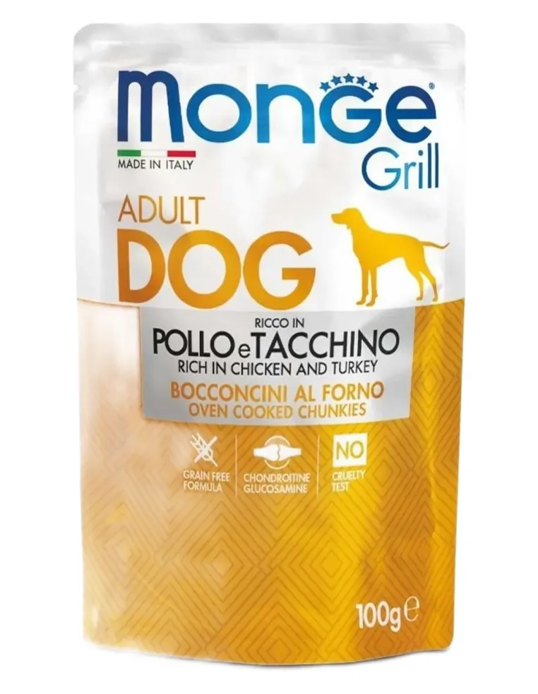 Monge cane grill pollo e tacchino in busta 100 gr  