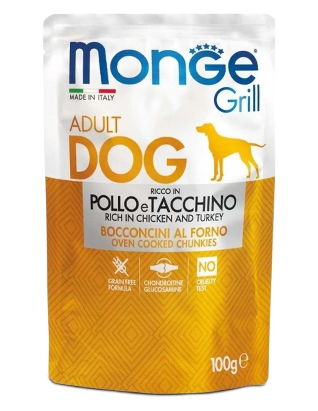 Monge cane grill pollo e tacchino in busta 100 gr  