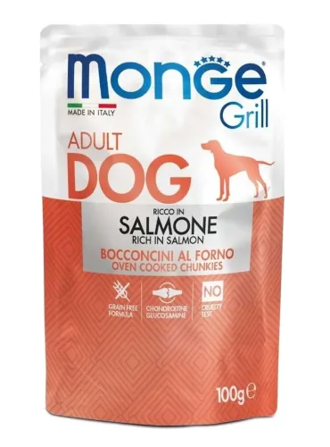 Monge cane grill salmone in busta 100 gr  