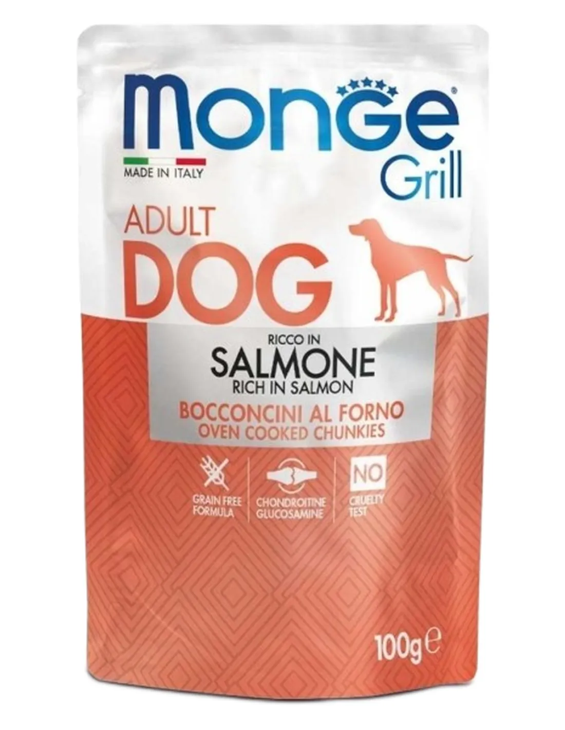 Monge cane grill salmone in busta 100 gr  