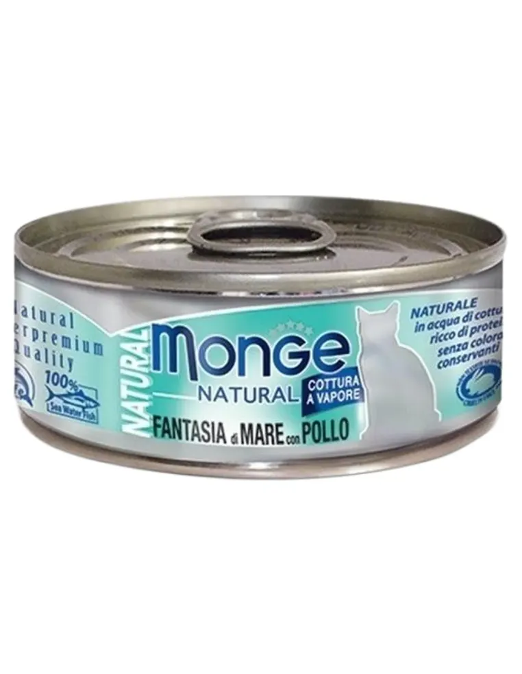 Monge gatto natural fantasia di mare con pollo 80 gr  