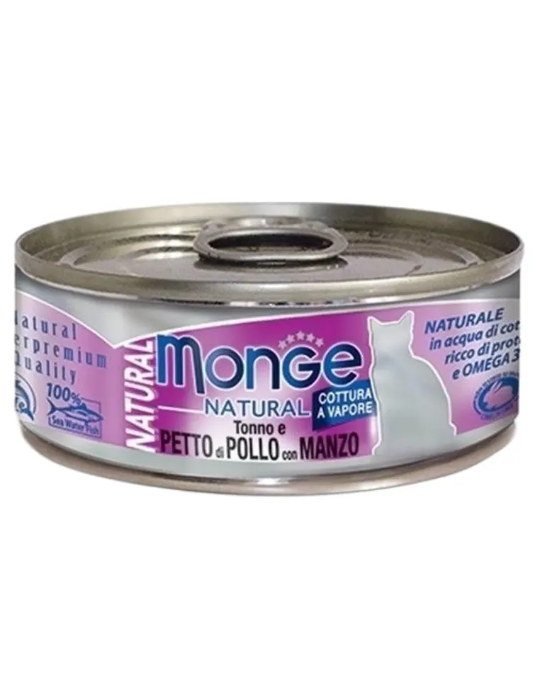 Monge gatto natural tonno e petto di pollo con manzo 80 gr  