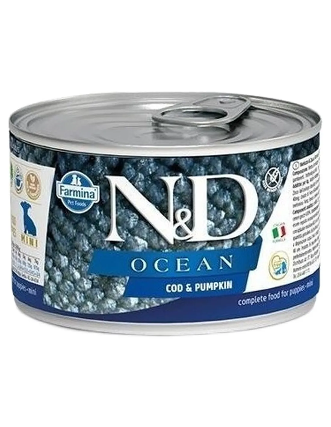 Farmina ned ocean puppy mini merluzzo e zucca 140 gr   Farmina ned ocean puppy mini merluzzo e zucca 140 gr