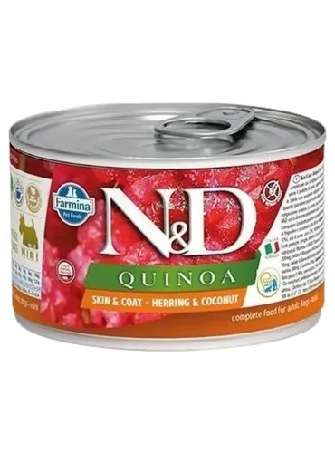 Farmina ned quinoa adult mini skin e coat aringa e cocco 140 gr  