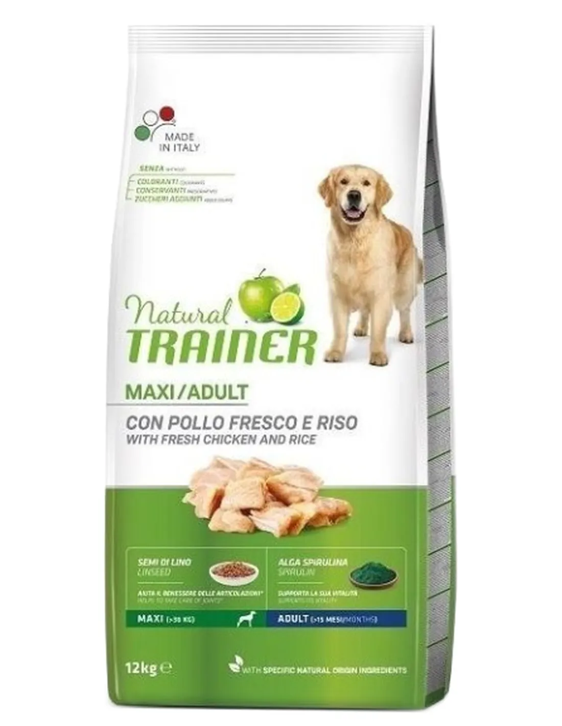 Natural trainer cane adult maxi con pollo fresco e riso 12 kg   Natural trainer cane adult maxi con pollo fresco e riso 12 kg