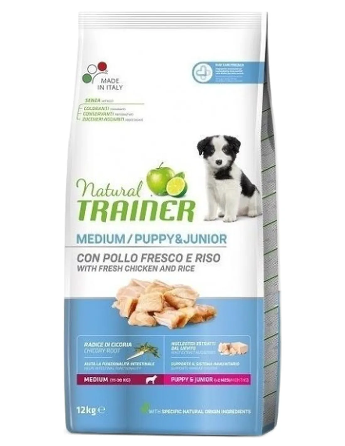 Natural trainer puppy e junior medium pollo fresco 12 kg   Natural trainer puppy e junior medium pollo fresco 12 kg