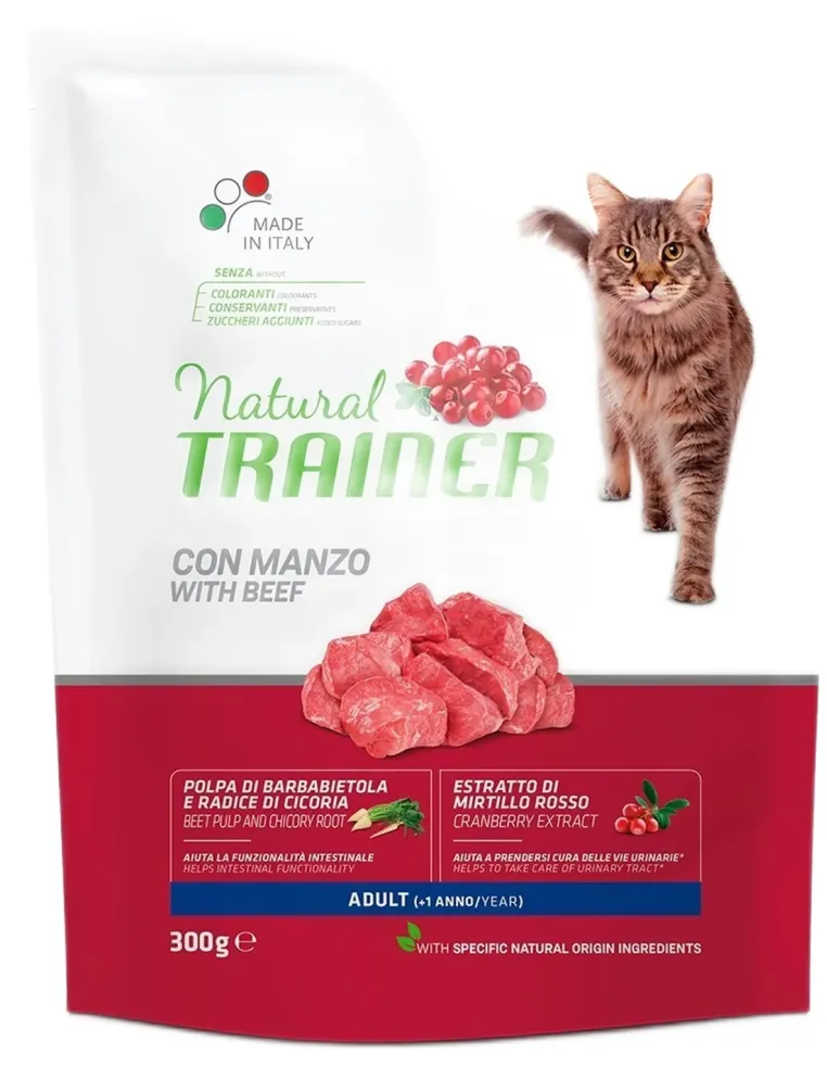 Natural trainer gatto Adult con manzo 300 gr  