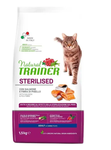 Natural trainer Sterilised gatto Adult con Salmone 1,5 kg  
