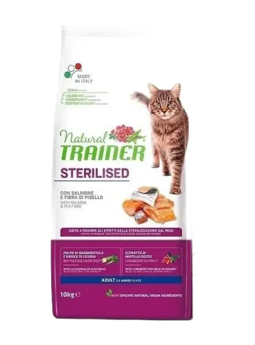 Natural trainer Sterilised gatto Adult con salmone 10 kg