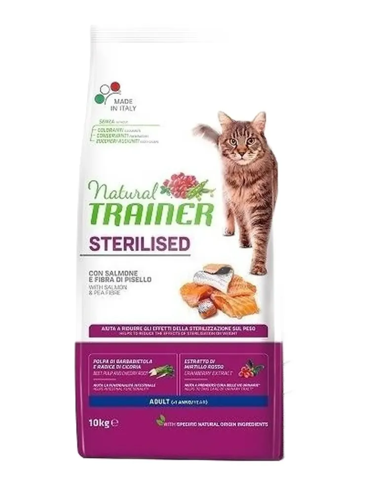 Natural trainer Sterilised gatto Adult con salmone 10 kg  