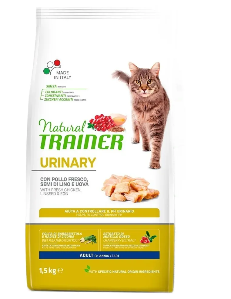 Natural trainer Urinary gatto Adult con pollo fresco 1,5 kg  