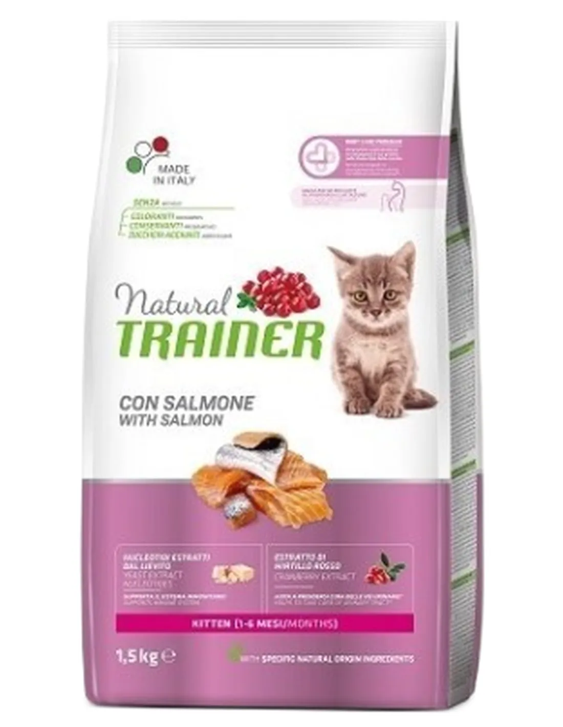 Natural trainer Kitten con salmone 1,5 kg  