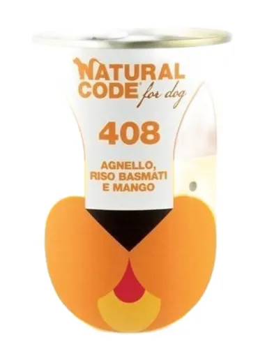 Natural code 408 cane agnello riso basmati e mango 400 gr  