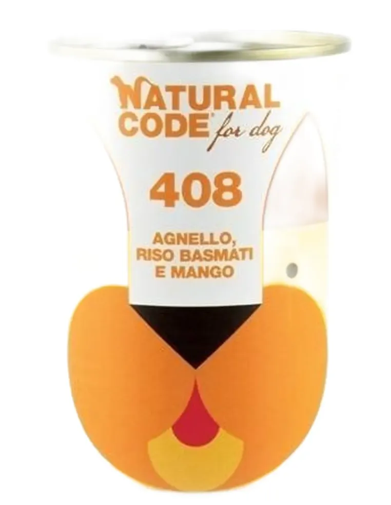Natural code 408 cane agnello riso basmati e mango 400 gr  